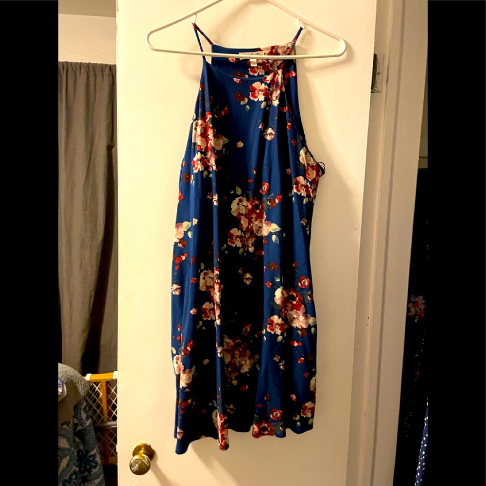 Blue flowered dress